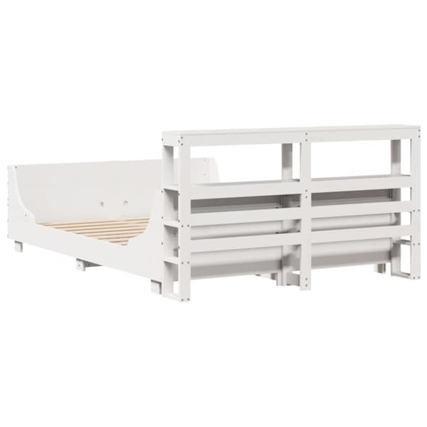 vidaXL Sengeramme uten madrass hvit 135x190 cm heltre furu