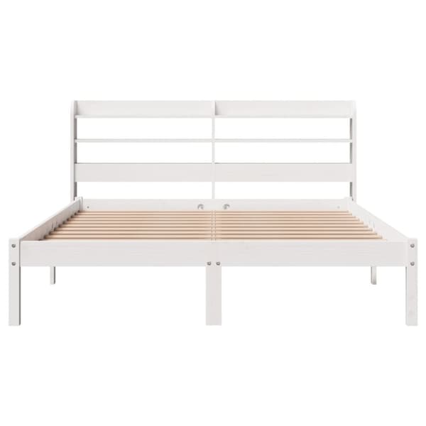 vidaXL Sengeramme uten madrass hvit 160x200 cm heltre furu