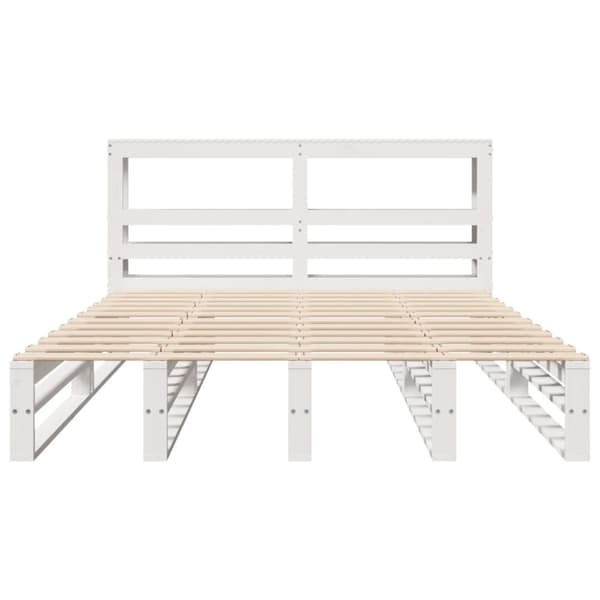 vidaXL sengeramme uden madras 140x200 cm massivt fyrretræ hvid