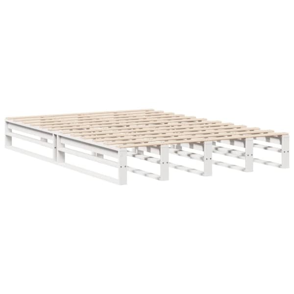 vidaXL sengeramme uden madras 140x200 cm massivt fyrretræ hvid