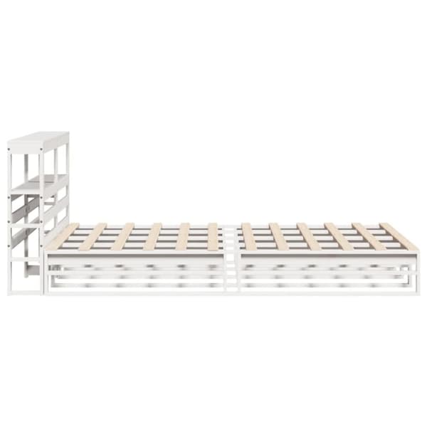 vidaXL sengeramme uden madras 140x200 cm massivt fyrretræ hvid