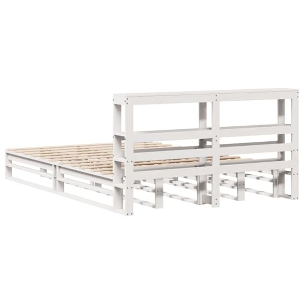 vidaXL sengeramme uden madras 140x200 cm massivt fyrretræ hvid