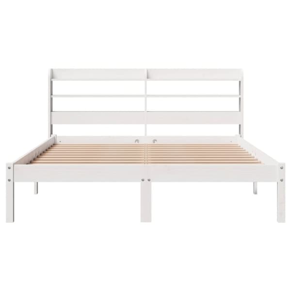 vidaXL sengeramme uden madras 150x200 cm massivt fyrretræ hvid