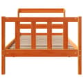 Miniatyrbilde 5 av 11: vidaXL Sengeramme med hodegavl voksbrun 90x200 cm heltre furu