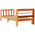 Miniatyrbilde 9 av 11: vidaXL Sengeramme med hodegavl voksbrun 90x200 cm heltre furu