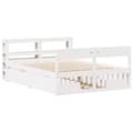 Miniatyrbilde 4 av 11: vidaXL Sengeramme uten madrass hvit 160x200 cm heltre furu