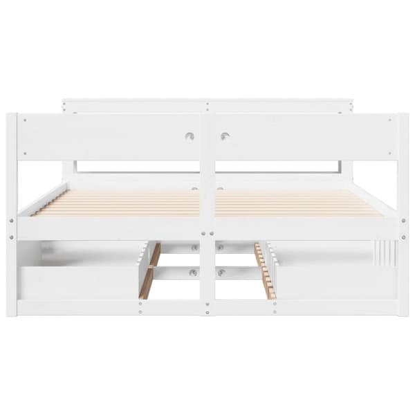 vidaXL Sengeramme uten madrass hvit 160x200 cm heltre furu