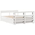 Miniatyrbilde 9 av 11: vidaXL Sengeramme uten madrass hvit 160x200 cm heltre furu