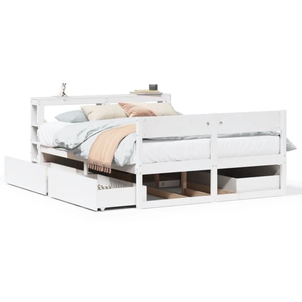 vidaXL Sengeramme uten madrass hvit 160x200 cm heltre furu