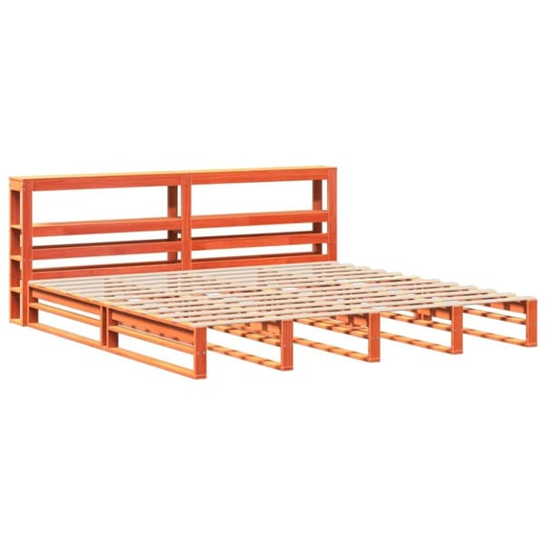vidaXL Sengeramme uten madrass voksbrun 180x200 cm heltre furu