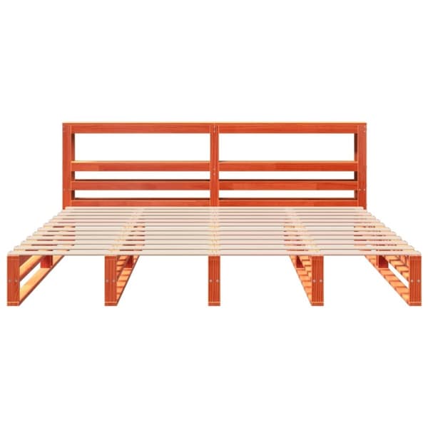 vidaXL Sengeramme uten madrass voksbrun 180x200 cm heltre furu