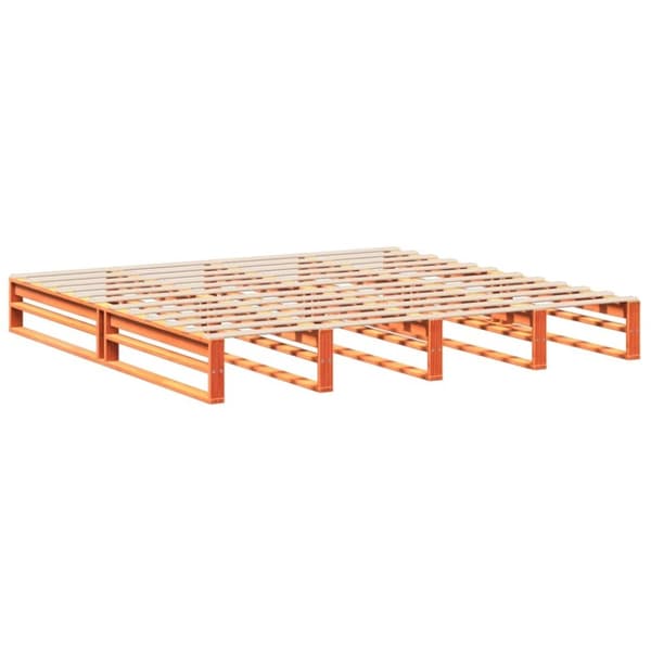 vidaXL Sengeramme uten madrass voksbrun 180x200 cm heltre furu