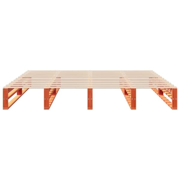 vidaXL Sengeramme uten madrass voksbrun 180x200 cm heltre furu
