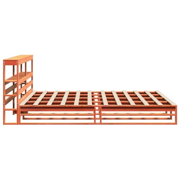 vidaXL Sengeramme uten madrass voksbrun 180x200 cm heltre furu