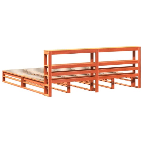 vidaXL Sengeramme uten madrass voksbrun 180x200 cm heltre furu