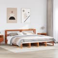 Miniatyrbilde 2 av 11: vidaXL Sengeramme uten madrass voksbrun 180x200 cm heltre furu