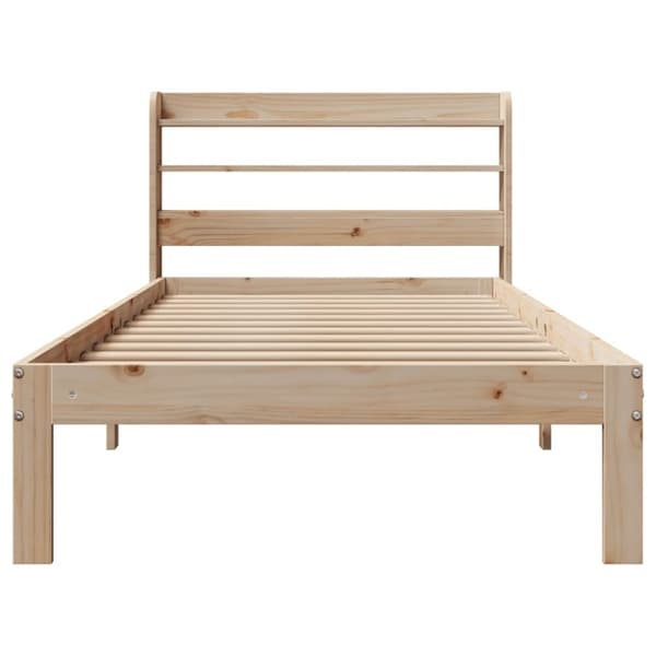 vidaXL Sengeramme med hodegavl 90x190 cm heltre furu