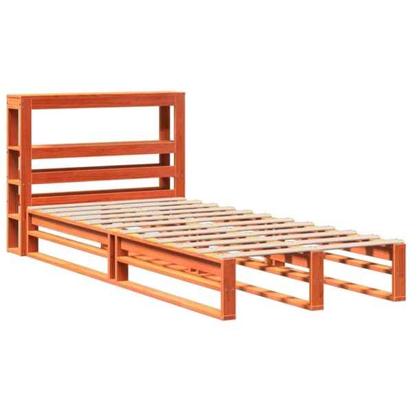 vidaXL Sängram utan madrass vaxad brun 90x190 cm massiv furu