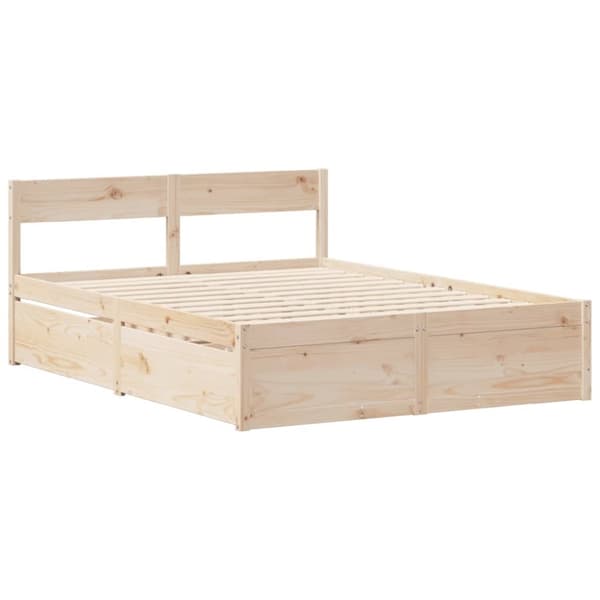 vidaXL Sengeramme uten madrass 120x190 cm heltre furu