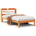 Miniatyrbilde 3 av 11: vidaXL Sengeramme uten madrass voksbrun 90x200 cm heltre furu