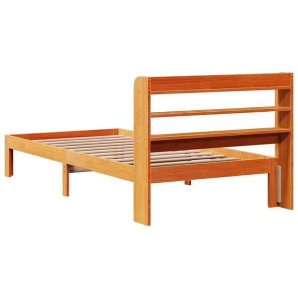 vidaXL Sengeramme uten madrass voksbrun 90x200 cm heltre furu