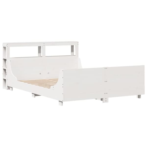 vidaXL Sängram utan madrass vit 160x200 cm massiv furu