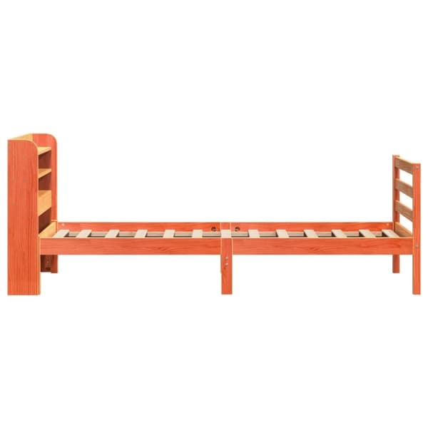 vidaXL Sengeramme uten madrass voksbrun 90x190 cm heltre furu