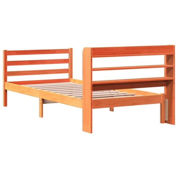 vidaXL Sengeramme uten madrass voksbrun 90x190 cm heltre furu
