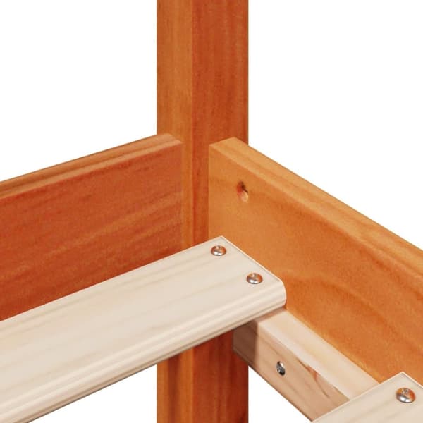 vidaXL Sengeramme uten madrass voksbrun 90x190 cm heltre furu