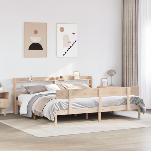vidaXL Sängynrunko ilman patjaa 180x200 cm täysi mänty
