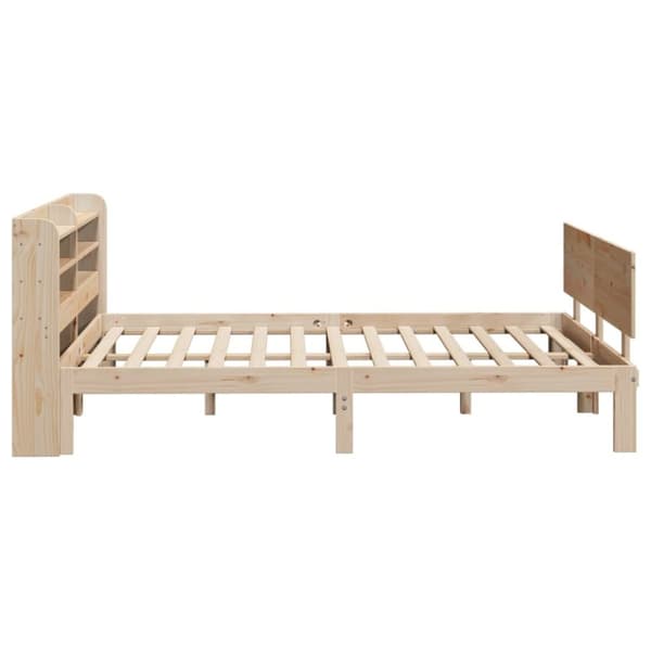 vidaXL sengeramme med sengegavl 120x190 cm massivt fyrretræ