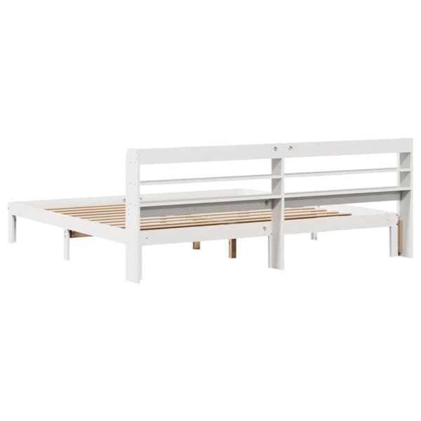 vidaXL sengeramme med sengegavl 180x200 cm massivt fyrretræ