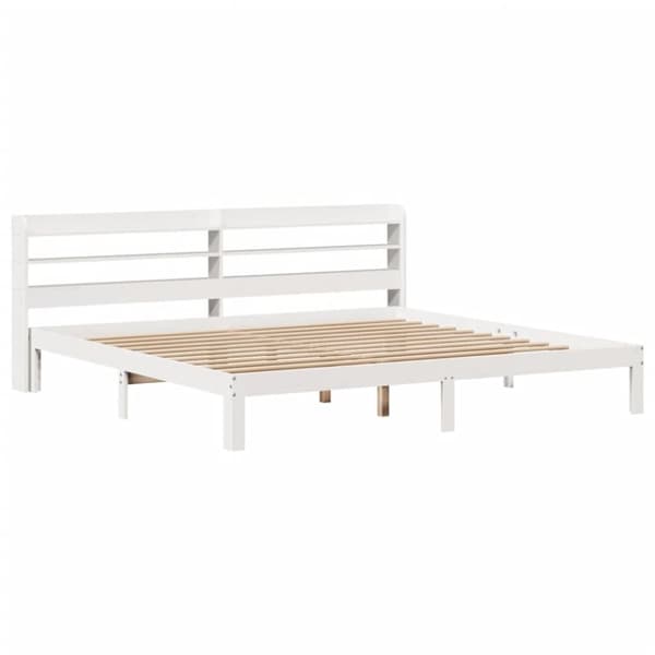 vidaXL sengeramme med sengegavl 180x200 cm massivt fyrretræ