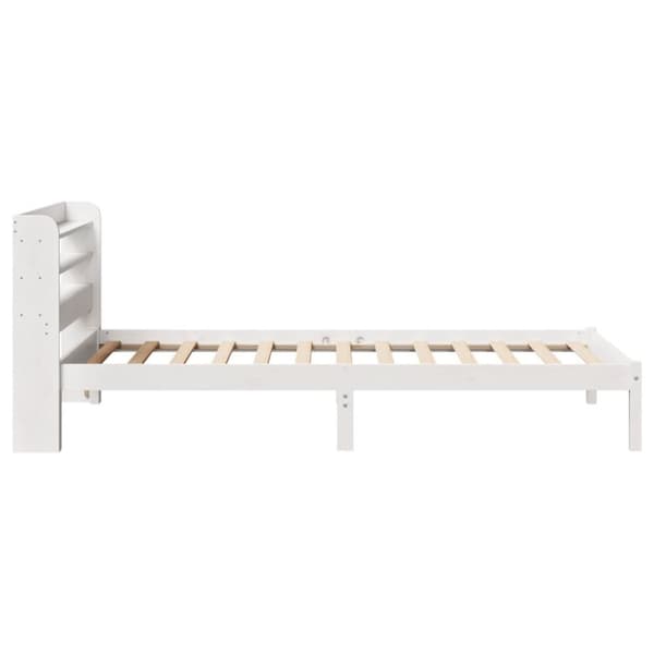 vidaXL Sängynrunko ilman patjaa valkoinen 90x200 cm täysi mänty