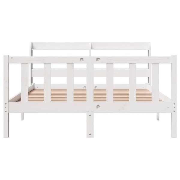 vidaXL sengeramme uden madras 150x200 cm massivt fyrretræ hvid