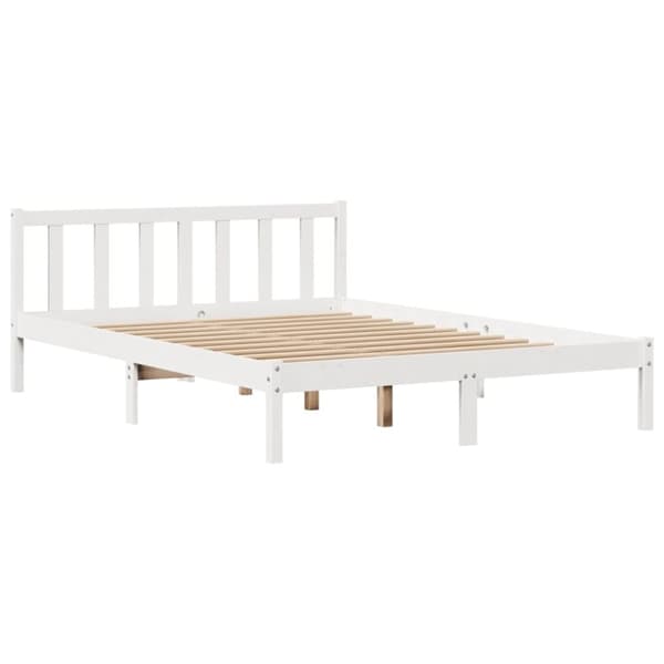 vidaXL sengeramme uden madras 150x200 cm massivt fyrretræ hvid
