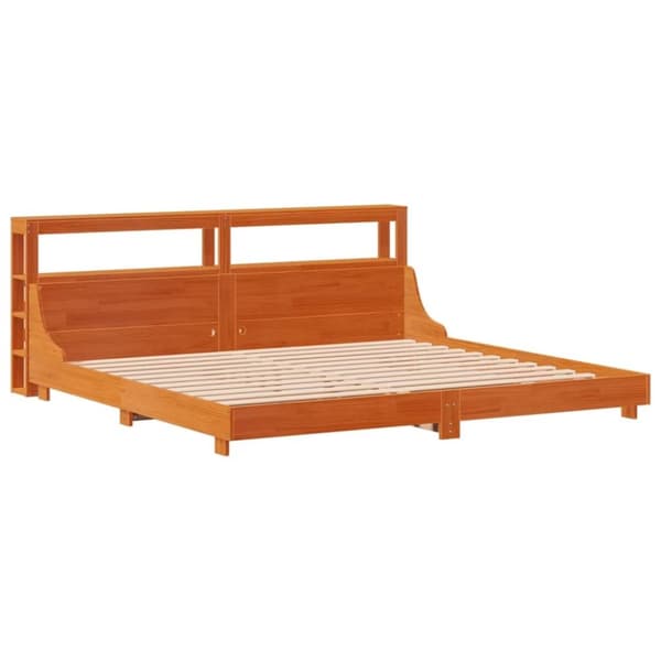 vidaXL sengeramme uden madras 180x200 cm massivt fyrretræ gyldenbrun