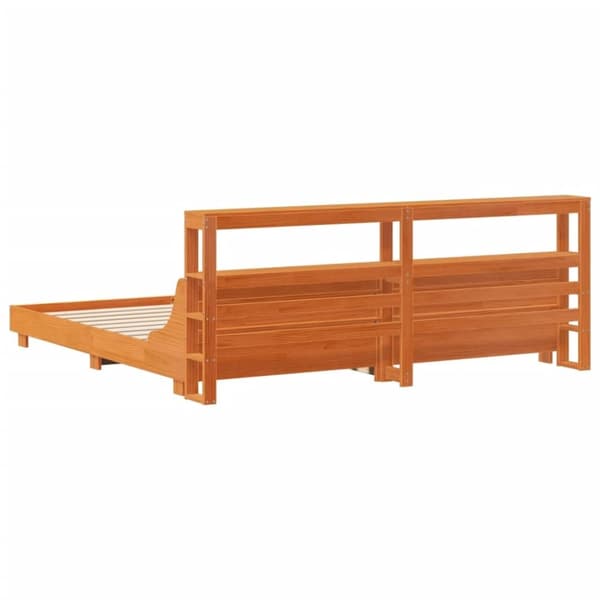 vidaXL sengeramme uden madras 180x200 cm massivt fyrretræ gyldenbrun