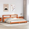 Miniatyrbillede 2 af 11: vidaXL sengeramme uden madras 180x200 cm massivt fyrretræ gyldenbrun
