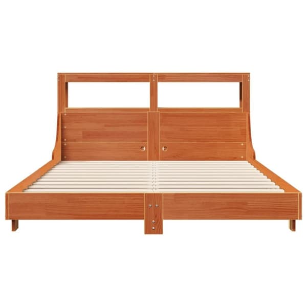 vidaXL sengeramme uden madras 160x200 cm massivt fyrretræ gyldenbrun
