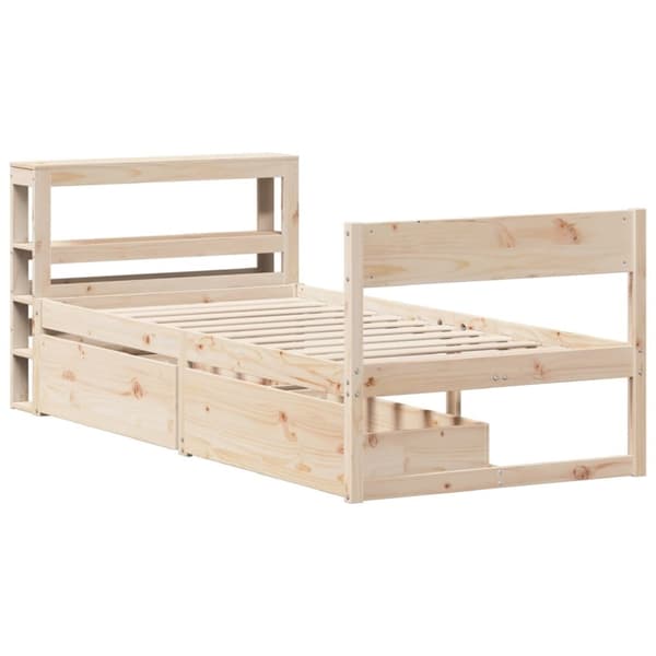 vidaXL Sängynrunko ilman patjaa 90x200 cm täysi mänty