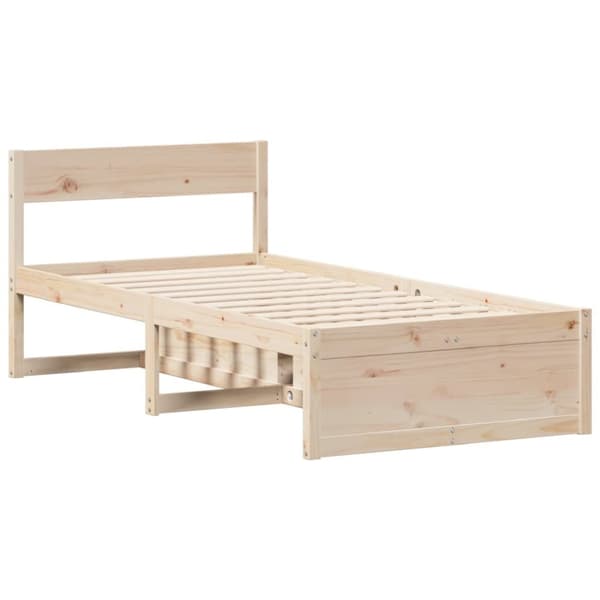vidaXL Sängynrunko ilman patjaa 90x200 cm täysi mänty
