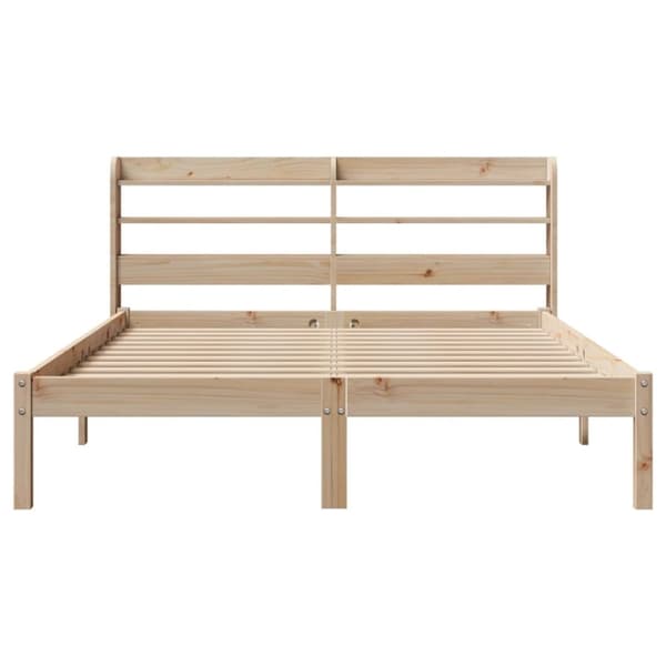 vidaXL Sängynrunko ilman patjaa 135x190 cm täysi mänty