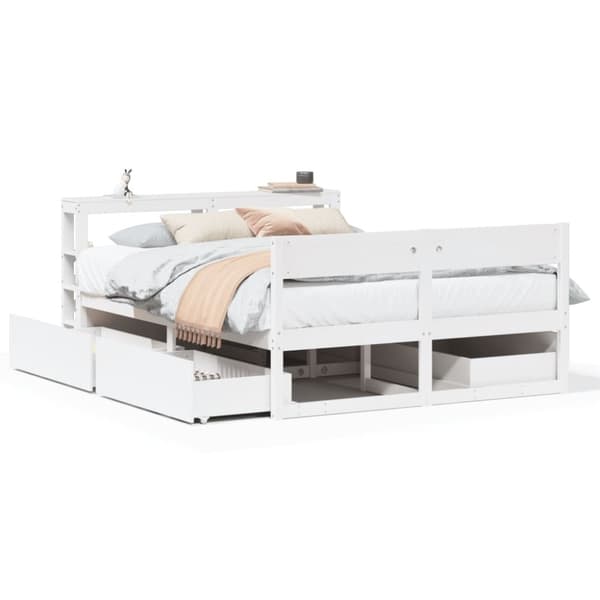 vidaXL Sengeramme uten madrass hvit 135x190 cm heltre furu