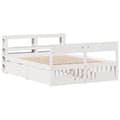Miniatyrbilde 4 av 11: vidaXL Sengeramme uten madrass hvit 135x190 cm heltre furu