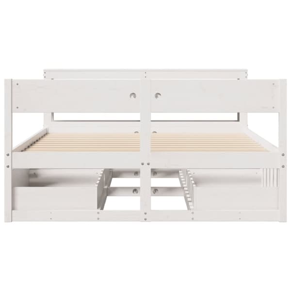 vidaXL Sengeramme uten madrass hvit 135x190 cm heltre furu