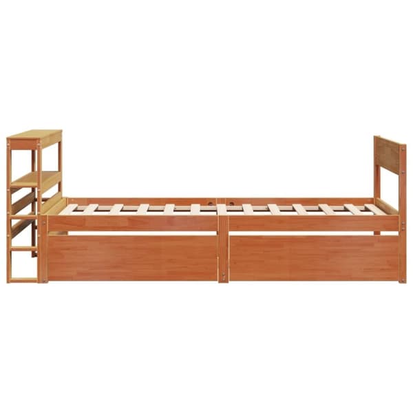vidaXL Sengeramme uten madrass voksbrun 90x190 cm heltre furu