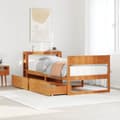 Miniatyrbilde 2 av 11: vidaXL Sengeramme uten madrass voksbrun 90x190 cm heltre furu