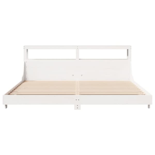vidaXL sengeramme uden madras 180x200 cm massivt fyrretræ hvid