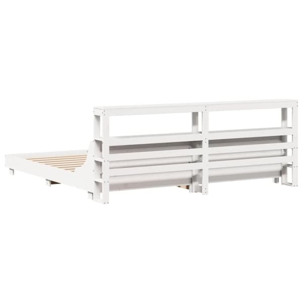 vidaXL sengeramme uden madras 180x200 cm massivt fyrretræ hvid